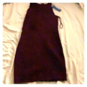 Maroon dress full zipper in back, cocktail, fitted
